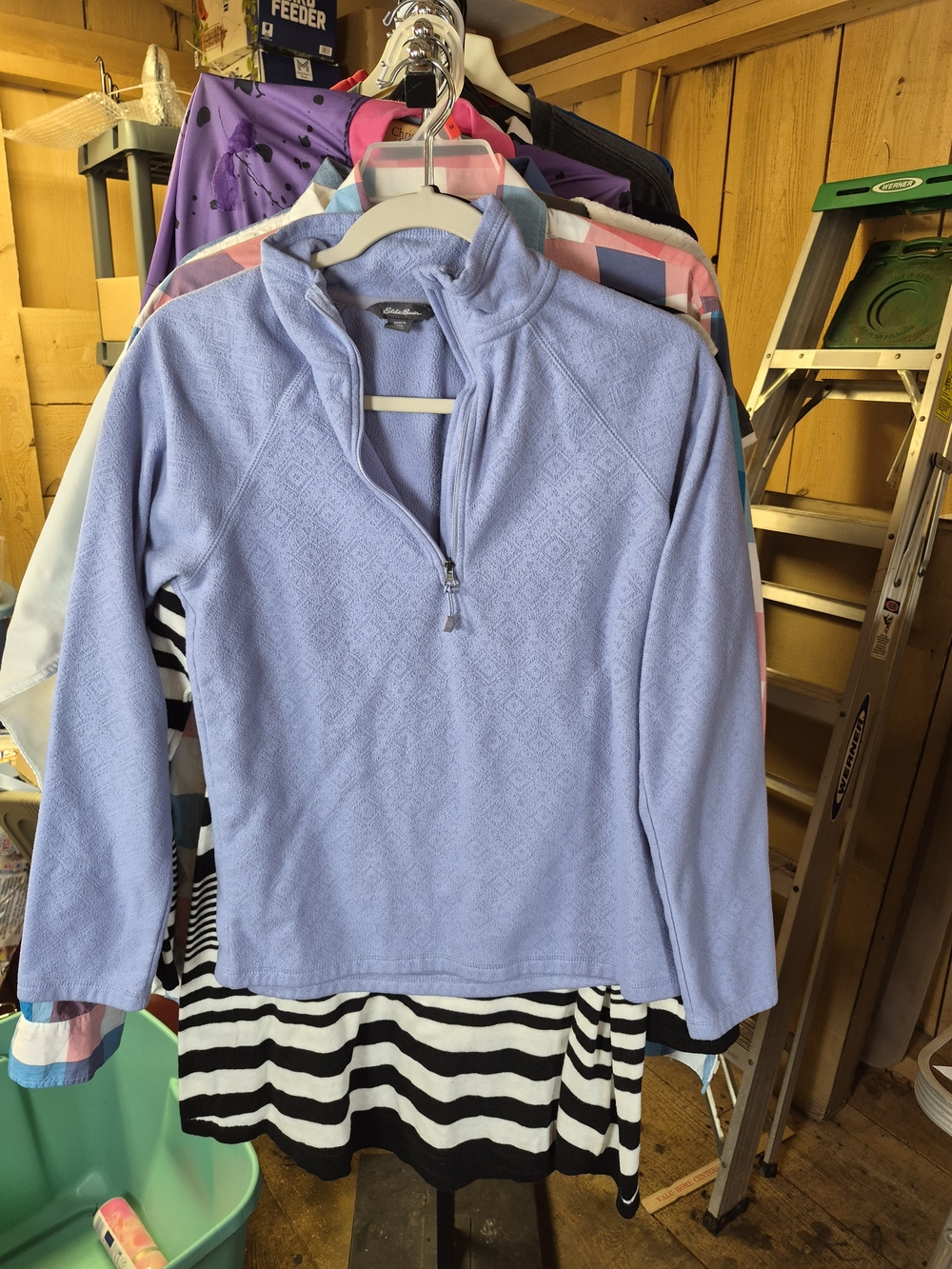 Eddie Bauer Light Lavender Quarter-Zip Pullover Bin 61